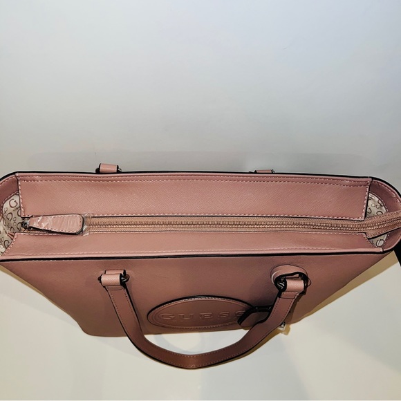 New Pink GUESS Purse Hand Bag Tote NWT Satchel Dusty Mauve Jaxon Travel - Picture 8 of 8